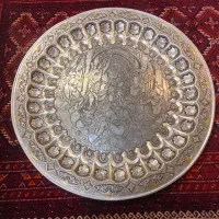 سینی قلم برنجی کار استاد سید حسین احمدی