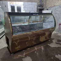 یخچال ویترینی شیشه خم ۲متری پنیری جهان انجماد