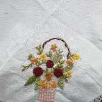 رومیزی و رو پشتی روبان دوزی