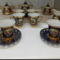 سرویس چای خوری سرمه ای و کاسه اصل