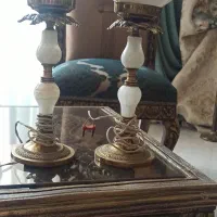 یک جفت چراغ قدیمی برنز.