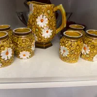 ست هفت پارچه پارچ و لیوان سرامیکی اصل ژاپن قدیمی