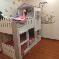تخت کودک دو طبقه کودک همراه تشک