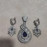 گردبند و گوشواره نقره نو نو عیار 999