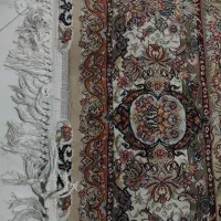 جفت فرش  ماشینی  دستبافت گونه ۶متری