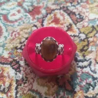 انگشتر نقره مردانه با سنگ چشم ببر