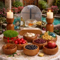 هفت سین چوبی 9پارچه مدل سوین h405