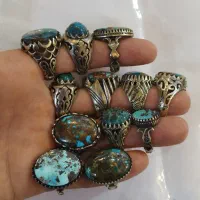 انگشتر فیروزه رکاب نقره روسی رنگ ثابت