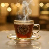 استکان طرح جدید طرح اهل‌بیت ع همراه با نعلبکی