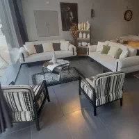مبل هدیه ۸نفره چوب نما راش ۹۹ت نقدی مدت محدود