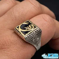 انگشتر نقره مردانه ترح واو vav