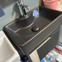 کابینت روشویی مشکی لعابی سایز 50(کارخانه)آتاکابین