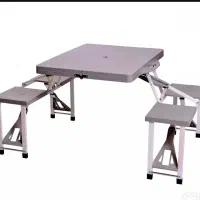میز و صندلی تاشو رنگ طوسی