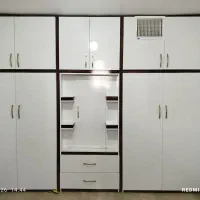 ساخت کمد دیواری کابینت آشپزخانه درب چوبی.