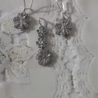 نیم ست نقره ،گوشواره ها تازه آبکاری شده