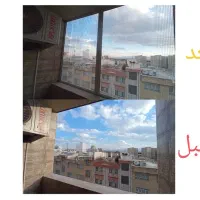 دوجداره.پوشش.بالکن.جلوگیری ورودپرندگان.توری کشویی
