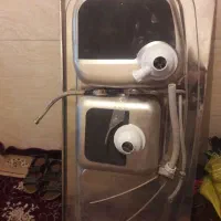 ظرفشویی دوقلوباشیر وکابینت کامل چوب