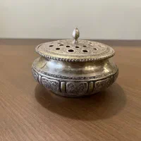 ظروف نقره « جای قندان عود گل ـ استکان ـ سینی »