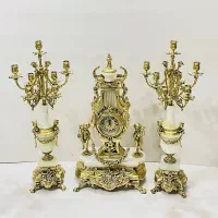 ساعت شمعدان ارزشمندوفاخربرنزی
