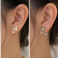 گوشواره های سه تایی ونکیف و پروانه