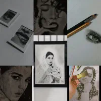 طراحی سیاه قلم چهره و سفارشات هنری