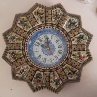 ساعت دیواری میناکاری و خاتم کاری اصفهان ۳۲ سانت