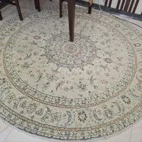 فرش گردچهارمتری ابرایشم مصنوعی کاریزد