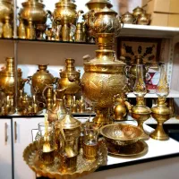 987gصنایعی برنجی مسی سماور ذغالی زغالی u89