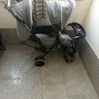 کالسکه دو قلو رنگ طوسی