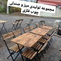 میز ناهار خوری  مستطیل نراد -- پایه فلزی مشکی