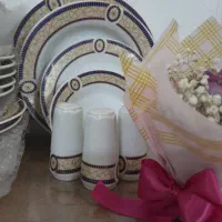 سرویس ۶نفره حاشیه سورمه ای نو ۲۸ پارچه