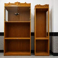 ویترین و کتابخانه چوبی کلاسیک سالم و شیک (۲ تکه)
