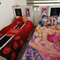 تخت یکنفره با تشک و روتختی