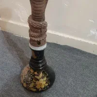 قلیون با چوب گردو شیشه و شلنگ و سرک
