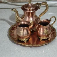 ظروف مسی قدیمی۴ تا با پایه تمام برنز