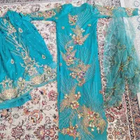 لباس محلی جنس سنتر کارکرده به همراه چارقد