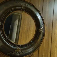آینه گرد چوبی