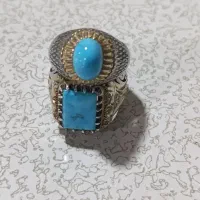 انگشتر نقره فیروزه نیشابور خوش دست و خوش رکاب