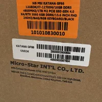 MSI katana GF66 i7gen12 ram16 ssd1tb 3060 RTX6gb