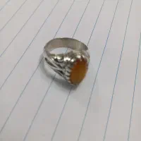 انگشتر ۱۰گرمی خالص نقره و نگین عقیق زرد