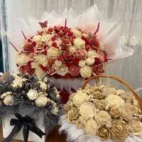 گل شمع باکس گل شمع هدیه لوکس