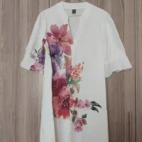 لباس سفید زنانه طرح گلدار برند شین