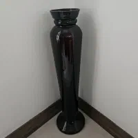 گلدان شیشه ای بلند وگلدان طلایی بلند عکس دوم(۲عدد)