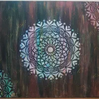 تابلو ماندلا ،  تابلو پاییز ، تابلو تکسچر ،کنواس