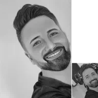 طراحی نقاشی سیاه قلم چهره