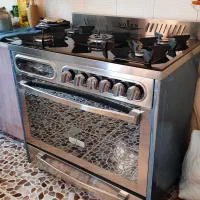 فرگاز اجاق گاز استیل صفحه شیشه ای نوژن