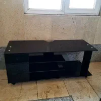 میز تلویزیون شیشه ای سکوریت مشکی