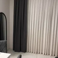 دو عدد دستک پرده مخمل طوسی نو