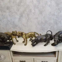 مجسمه برنزی ببر جفتی