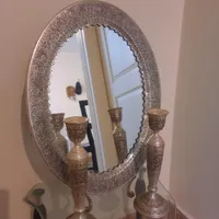 آینه و شمعدان روکش نقره